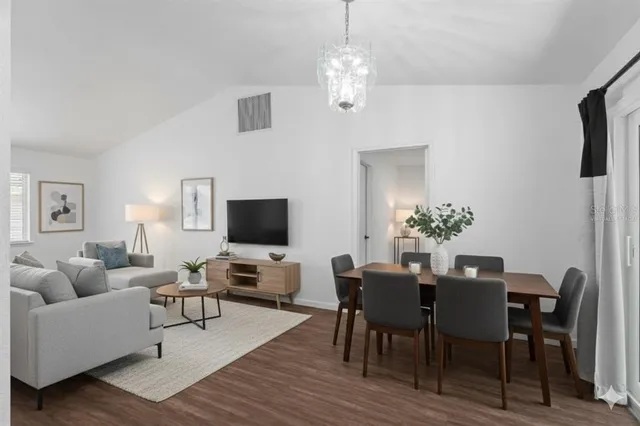 a view of a livingroom with furniture and a livingroom