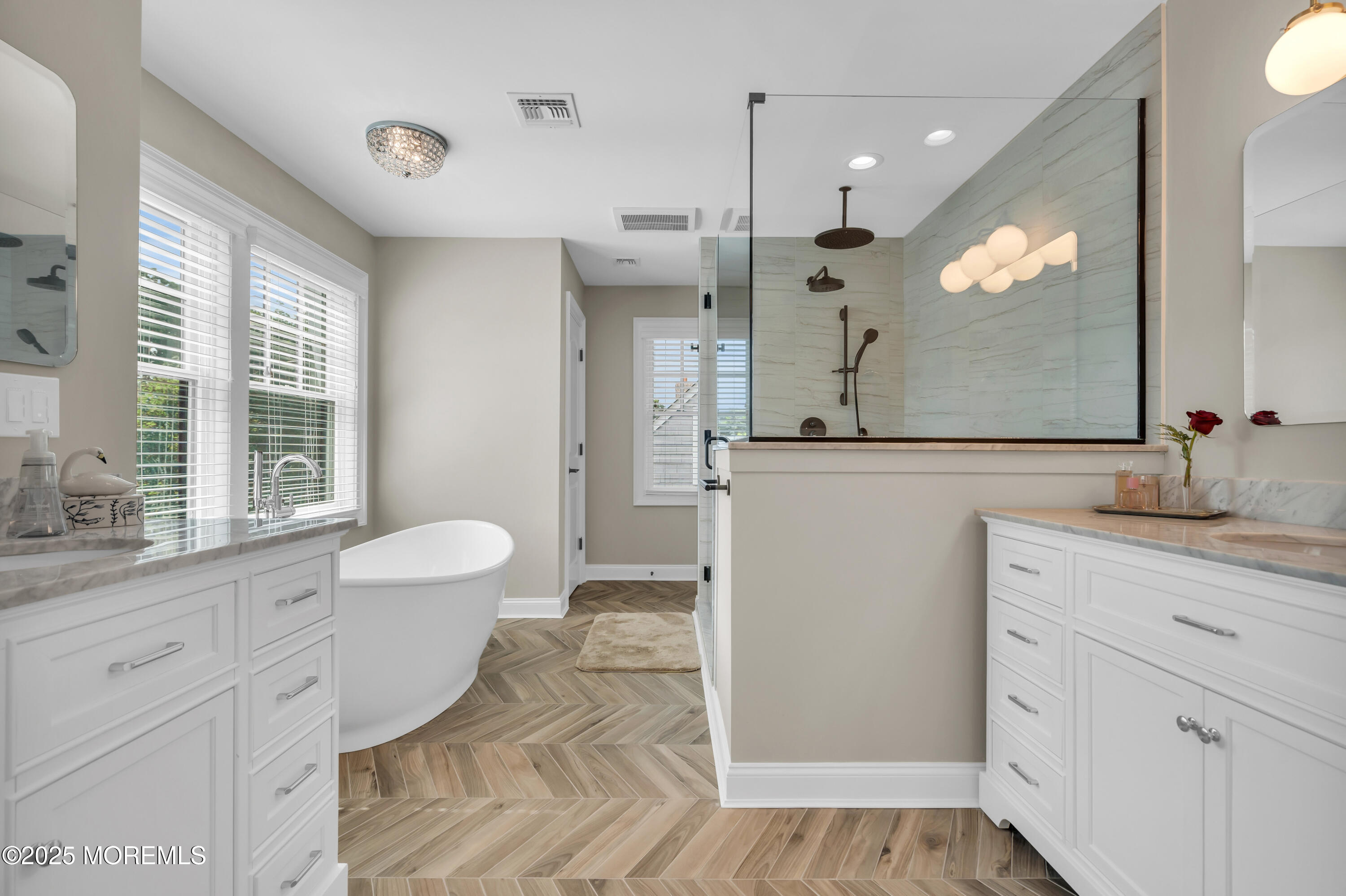 2118 Edgewood Place Spring Lake, NJ 07762 - Photo 55 of 67 a bathroom with a sink a toilet and a large mirror