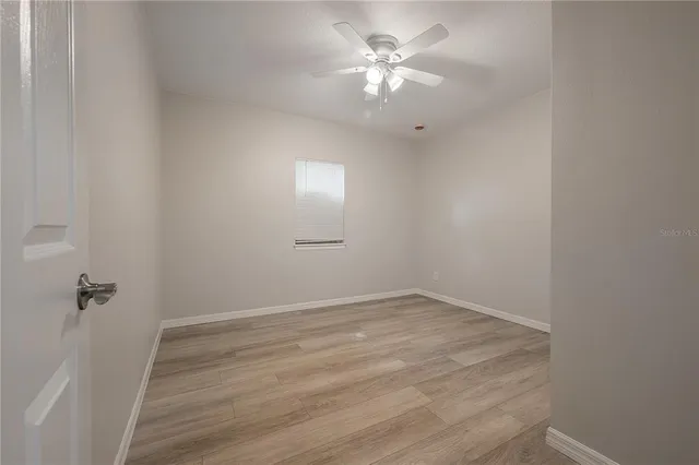 an empty room with a window