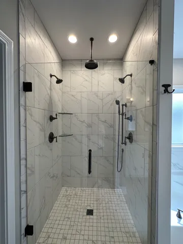 a bathroom with a shower