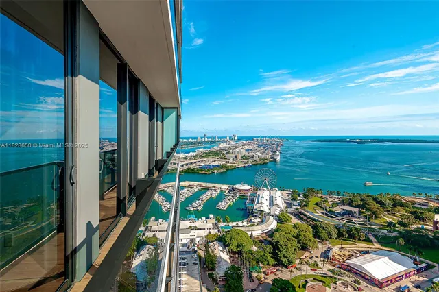 a view of a balcony with an ocean view