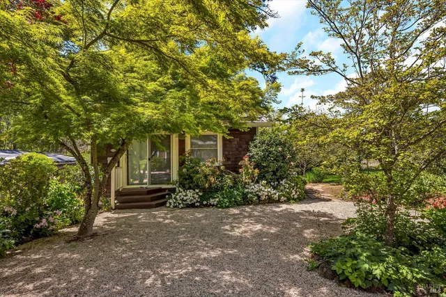 a view of a house with a tree