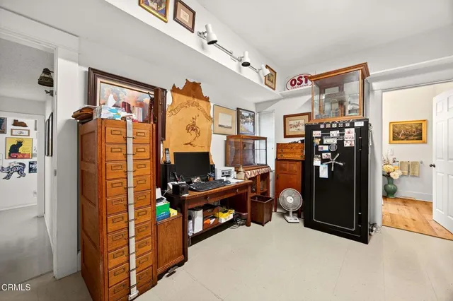 a view of a building with a patio