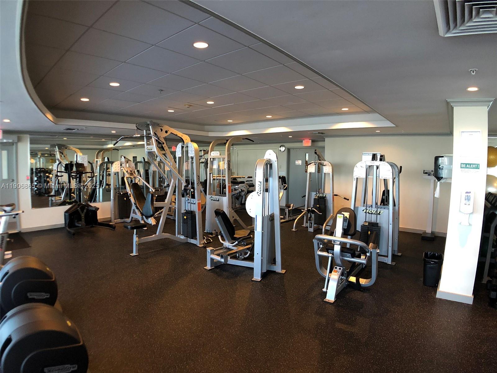 1800 Sunset Harbour Drive, Unit 2005 Miami Beach, FL 33139 - Photo 19 of 27 a view of a room with gym equipment