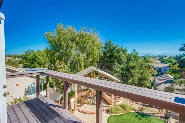 an aerial view of residential house with outdoor space and swimming pool