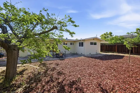 a backyard of a house with lots of green space