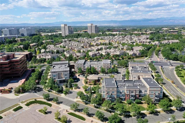 an aerial view of a city