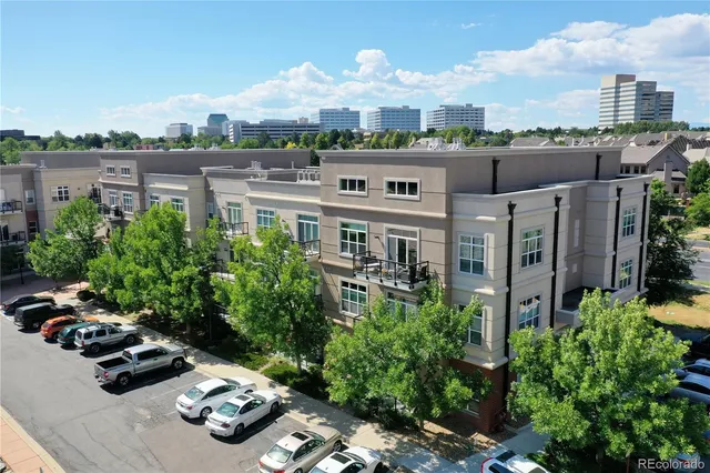 a view of a city from a patio