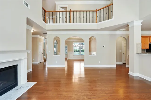 a view of entryway with wooden floor