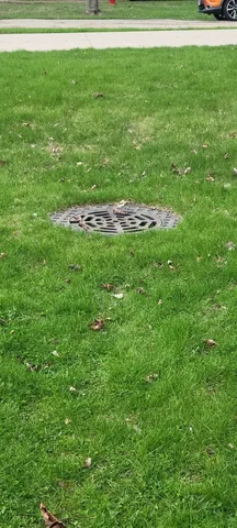 a view of a green field with clear sky