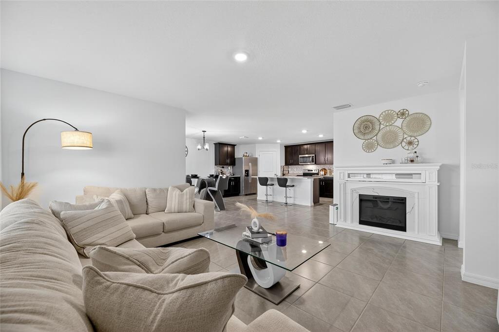 3602 Forest Path Drive Plant City, FL 33565 - Photo 33 of 75 a living room with furniture a fireplace and wooden floor