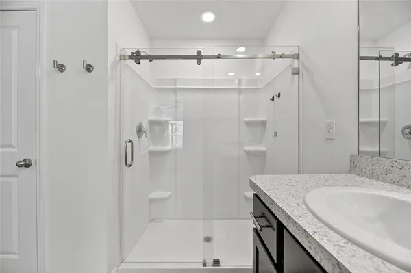 an aerial view of a house