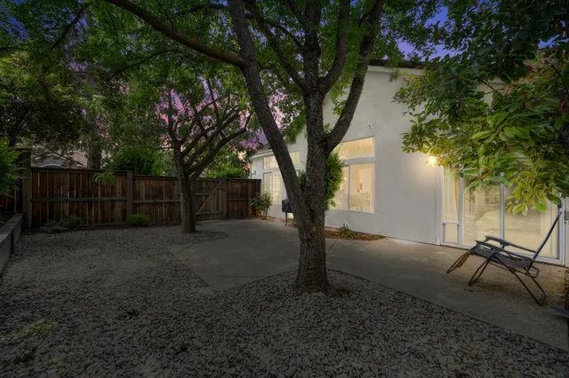 a view of backyard with green space