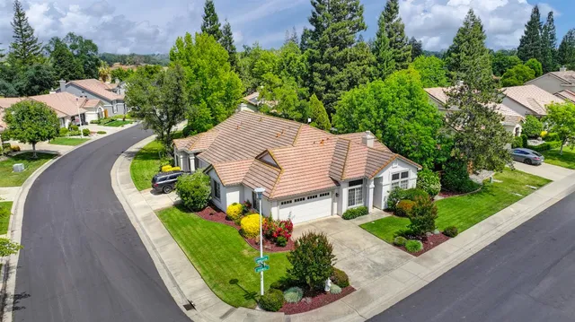 an aerial view of a house