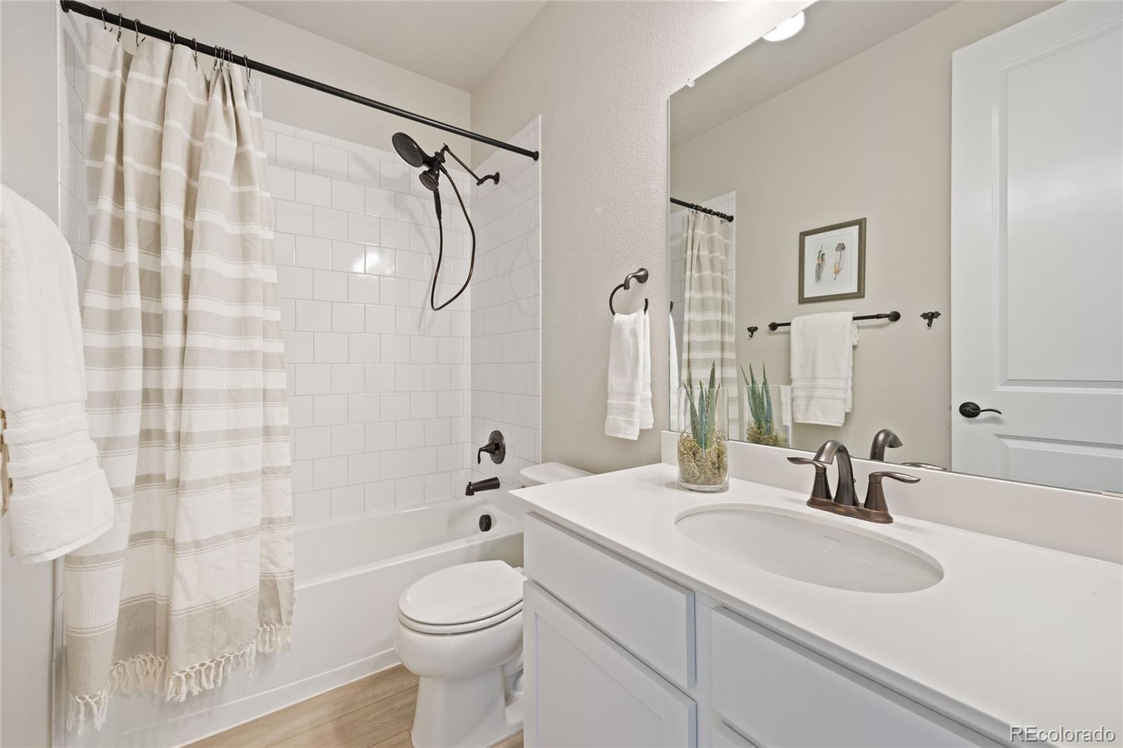 12649 Buffington Trail Parker, CO 80134 - Photo 29 of 47 a bathroom with a sink toilet and shower