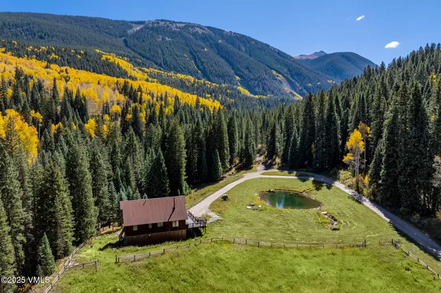 a view of a lake with houses