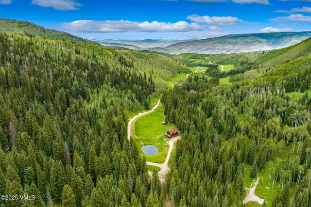 a view of a yard with a garden