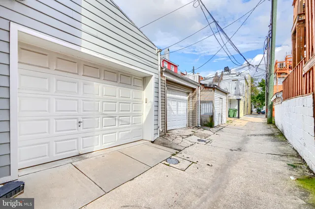 a view of a room with racks on the wall