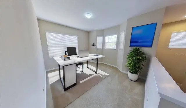a living room with furniture and a couch