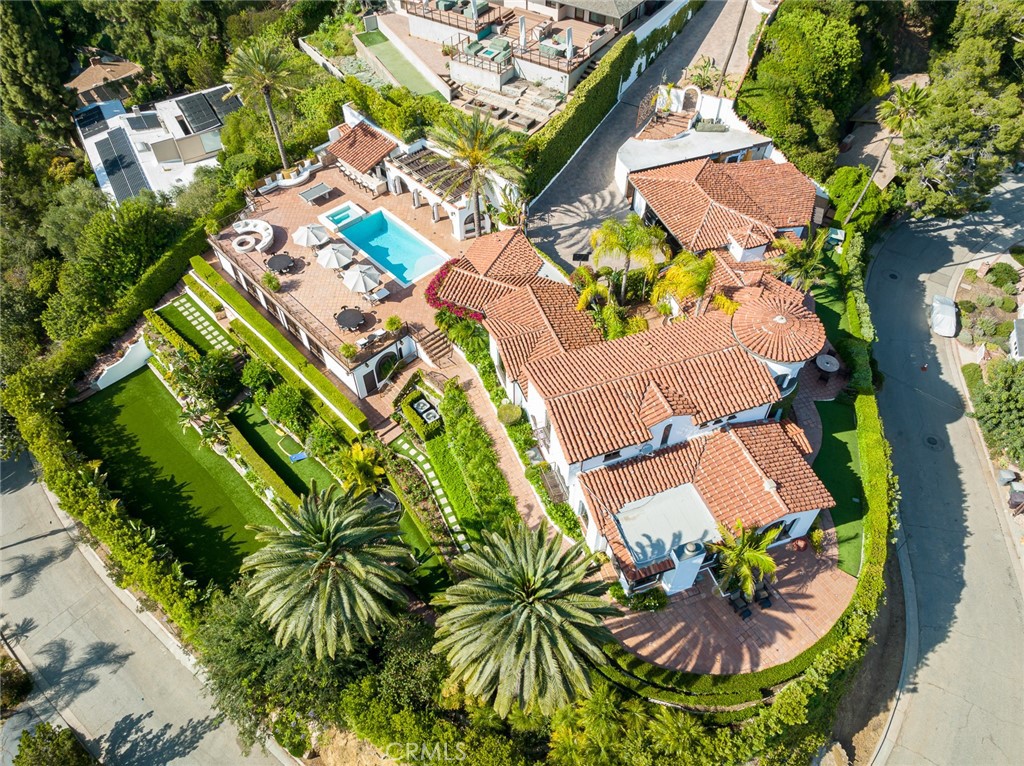 330 Kempton Road Glendale, CA 91202 - Photo 73 of 75 an aerial view of a house with a swimming pool and outdoor space