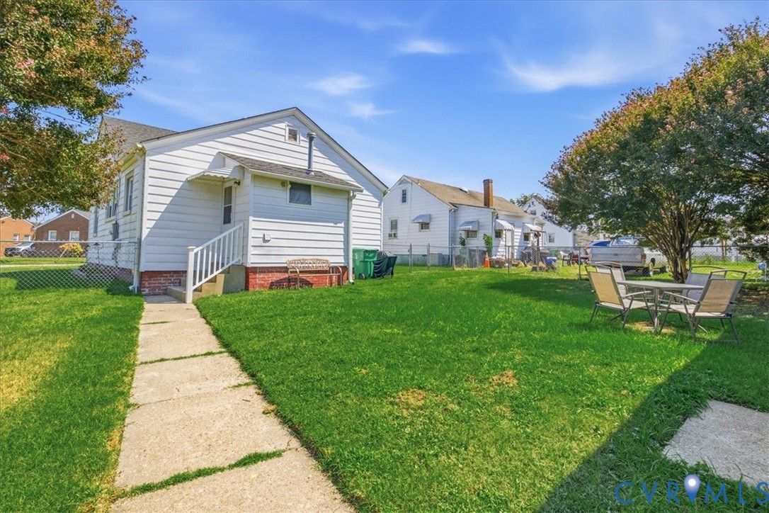 Spacious fenced backyard