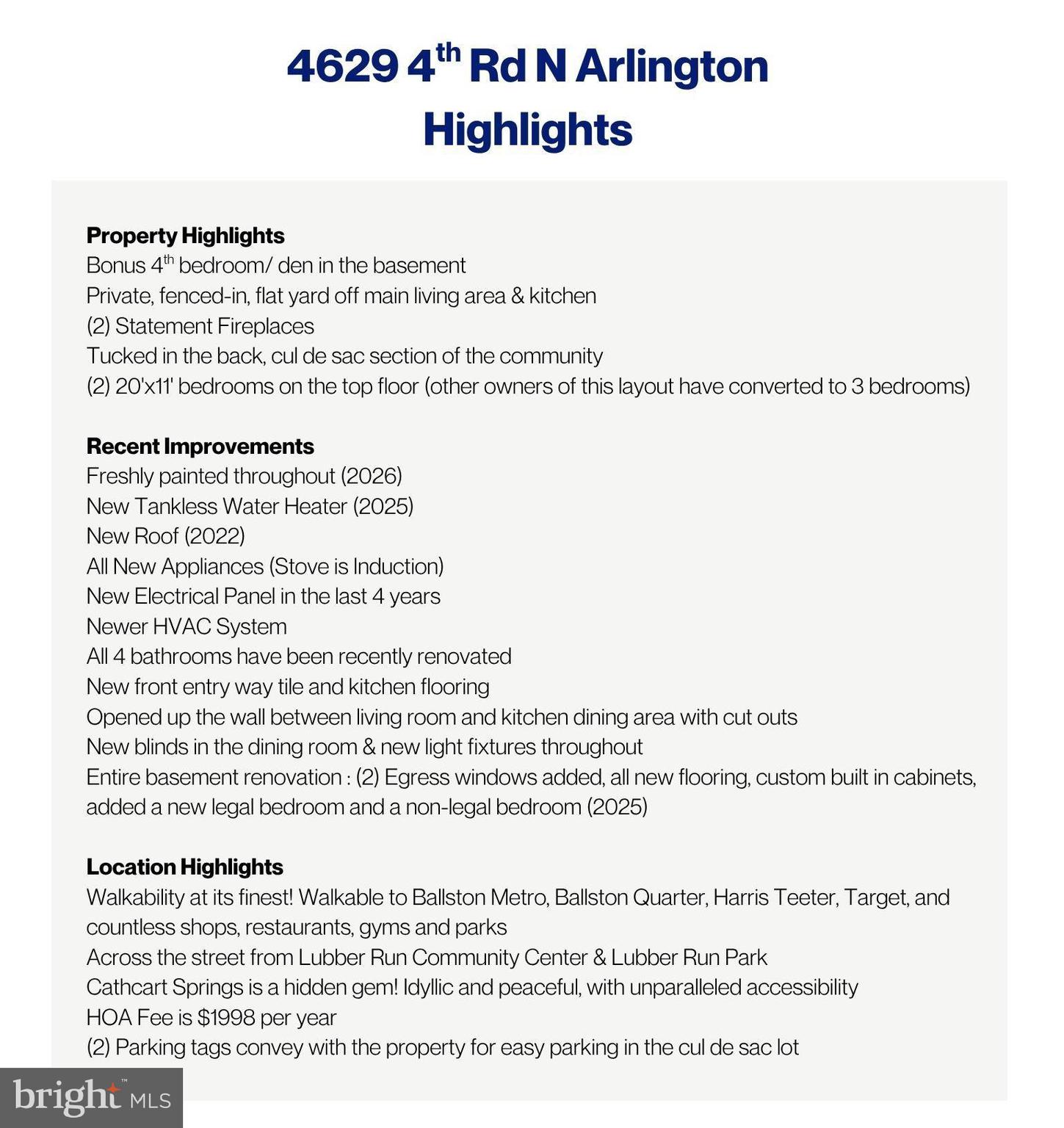 4629 4th Road North Arlington, VA 22203 - Photo 40 of 41 Property Highlights