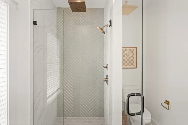 a bathroom with a shower