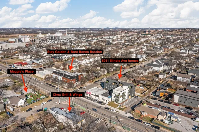 an aerial view of city