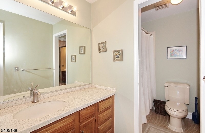 58 Wescott Road Bedminster, NJ 07921 - Photo 11 of 13 a bathroom with a sink a toilet and a mirror