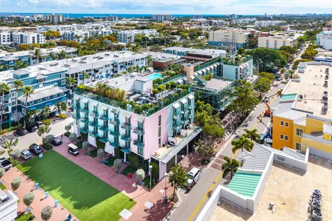 a building view with a outdoor space