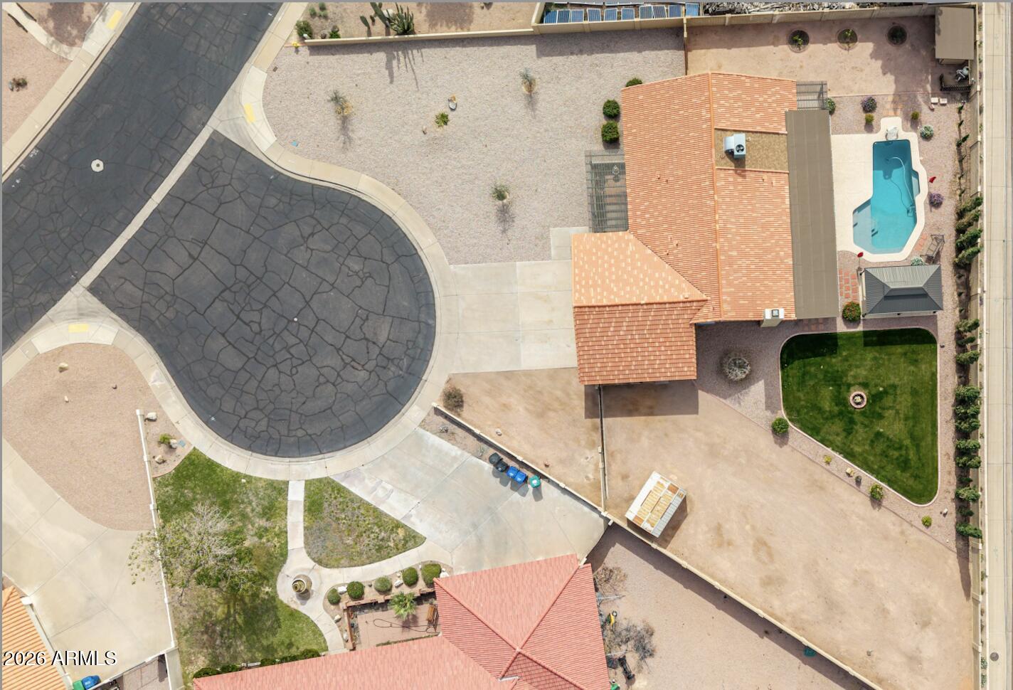 1522 N Spring Mesa, AZ 85203 - Photo 53 of 63 an aerial view of a house with a swimming pool