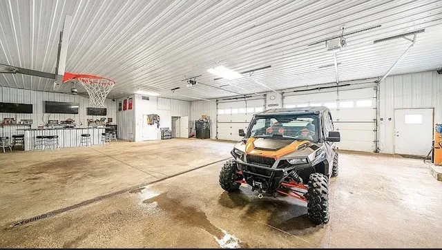a car parked in parking garage