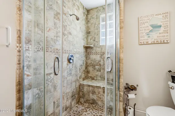 a bathroom with a shower