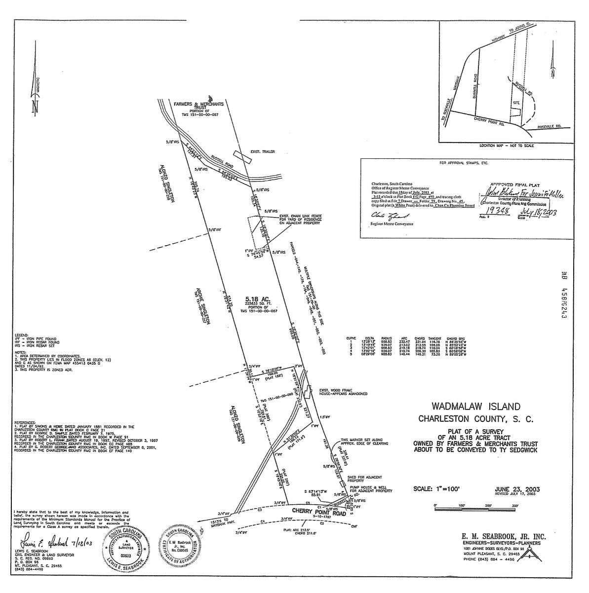 2590 Cherry Point Road Wadmalaw Island, SC 29487 - Photo 2 of 8 Plat Map