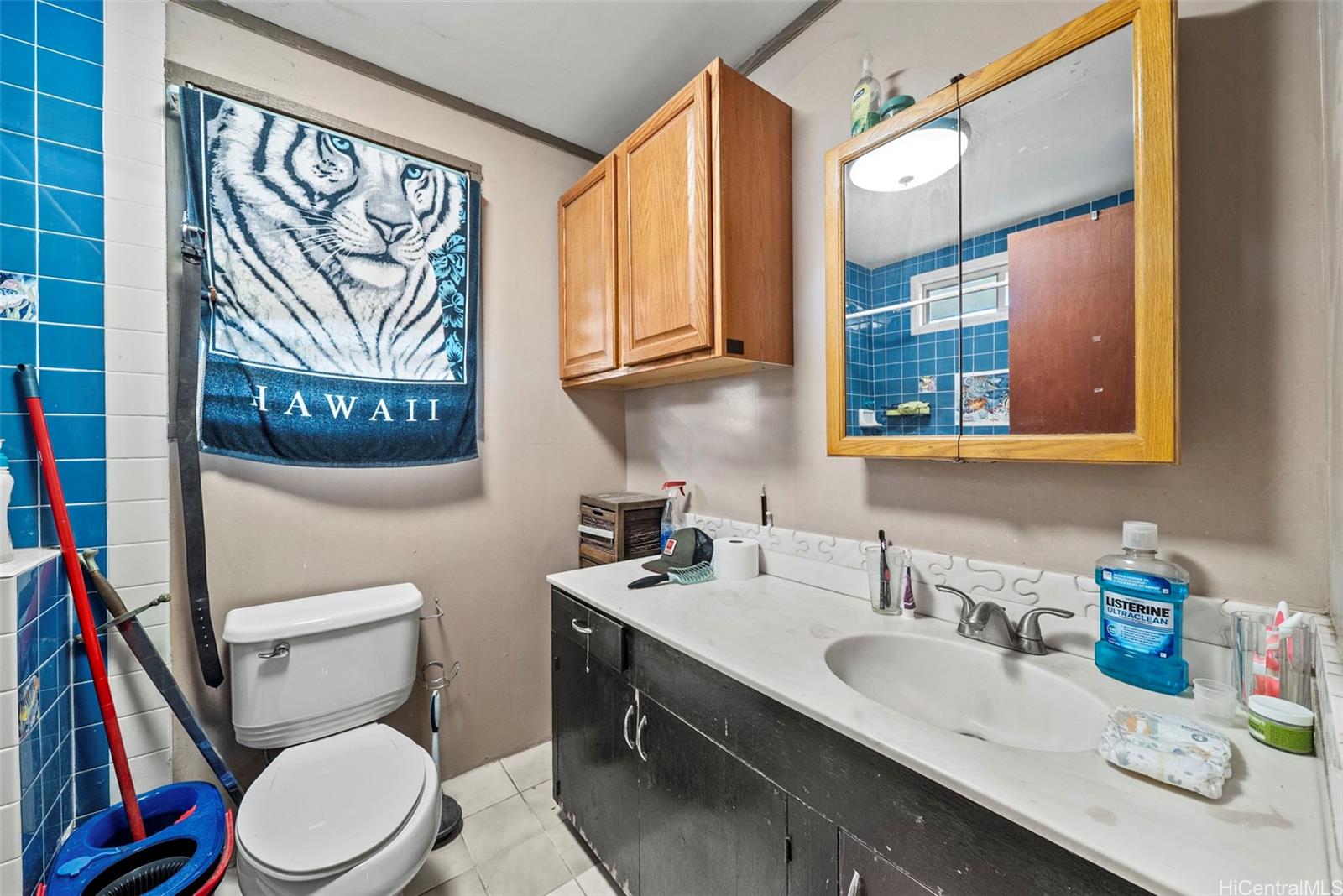 87-879 Apuupuu Road Waianae, HI 96792 - Photo 20 of 21 a bathroom with a sink a toilet and a mirror