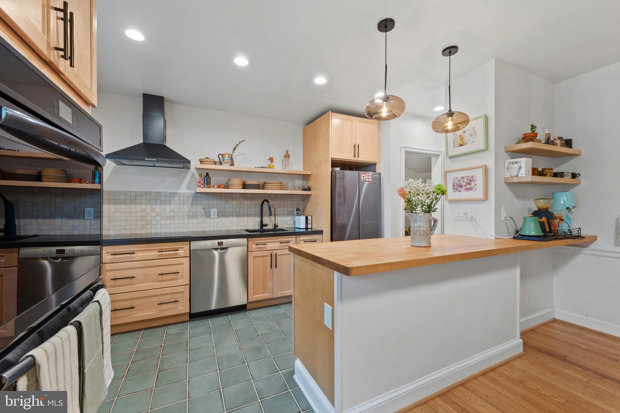 Ample storage in this designer kitchen