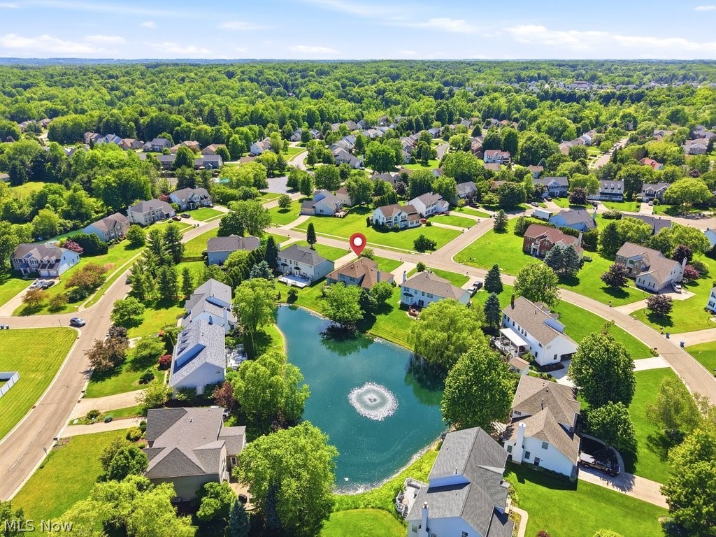 593 Brookstone Court Akron, OH 44321 - Photo 41 of 41 Aerial neighborhood view of shared pond