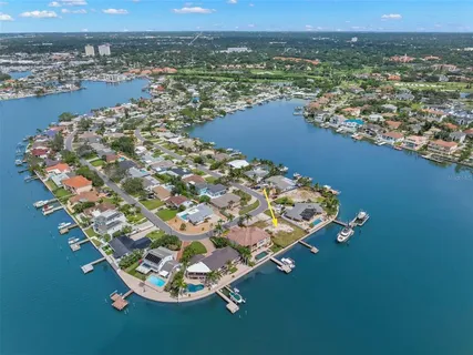 an aerial view of a house