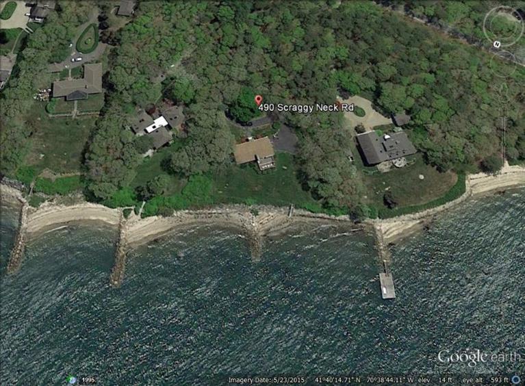 an aerial view of residential house with outdoor space