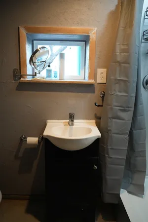 a bathroom with a shower