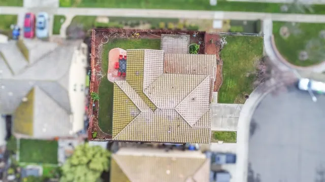 an aerial view of multiple house