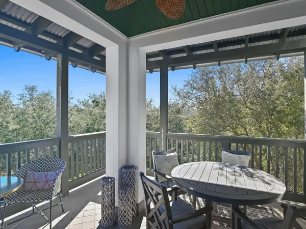 a view of a patio on the deck