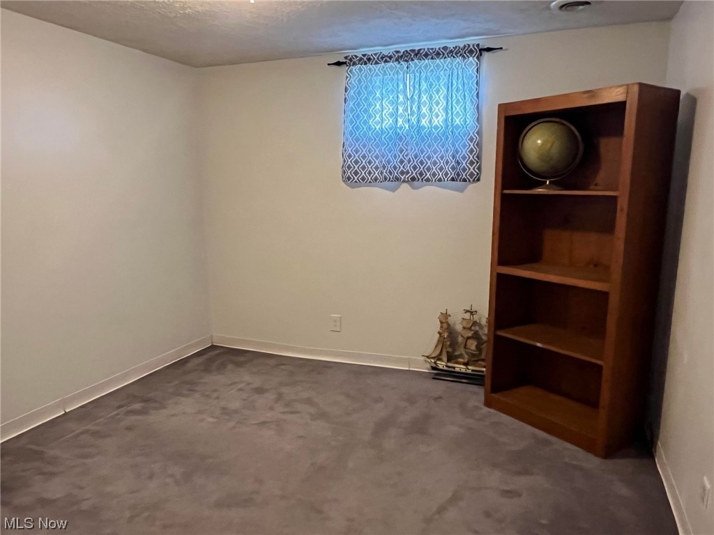36555 Flat Rock Road Barnesville, OH 43713 - Photo 22 of 35 Empty room with a textured ceiling and dark carpet