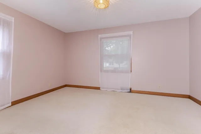 a view of a garage with storage