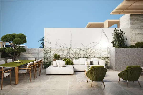 a view of a tables and chairs in the patio