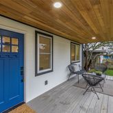 a view of outdoor space with seating space