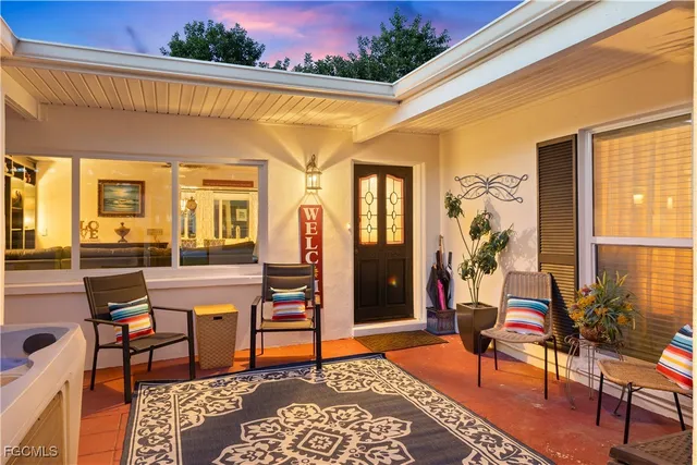 a outdoor space with the couch