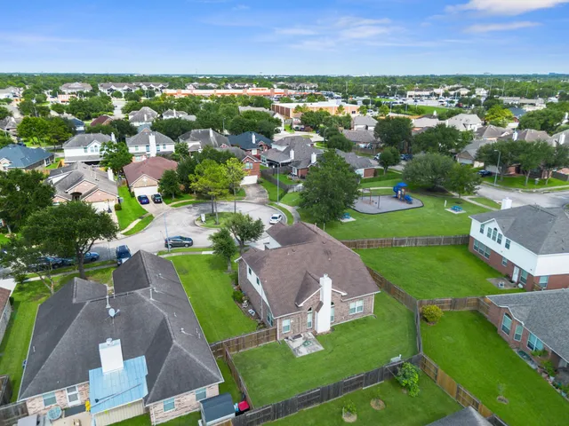 an aerial view of a city