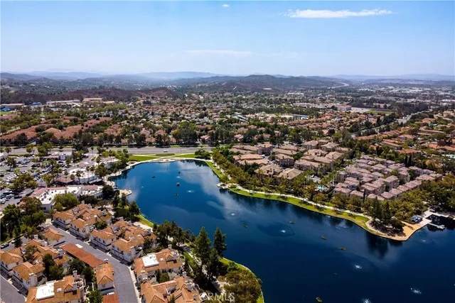 a view of a lake with a mountain