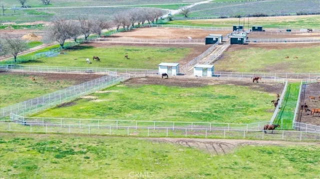 a view of a lake with a yard and large trees